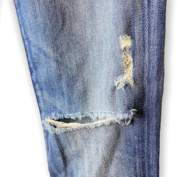 7 For All Mankind Josefina Skinny  Boyfriend Studded Distressed Blue Jeans 25 - Picture 7 of 14